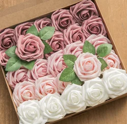 Горячая Распродажа, 25 шт., мягкие высококачественные декоративные искусственные розы из латекса