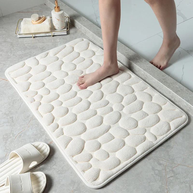 Household Pebble Texture Absorbent Mat Slow Rebound Memory Foam Non-Slip Door Mat Bathroom Mat