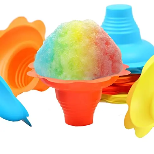 Plastic 8oz Snow Cone Bowls Customized Snow Cone Flower Cups for Shaved Ice or Ice Cream