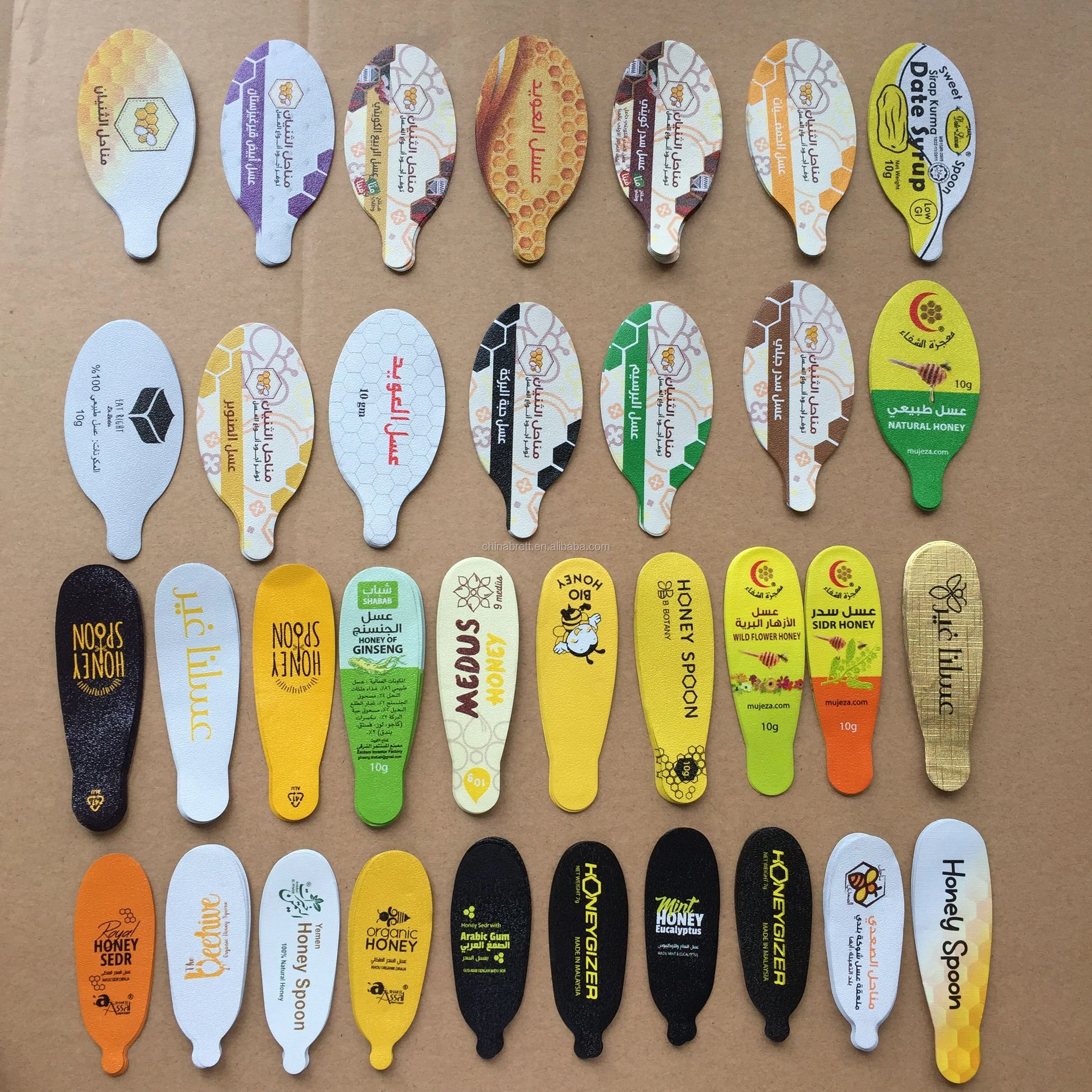 7g/8g/10g Plastic honey spoon with aluminum foil lids