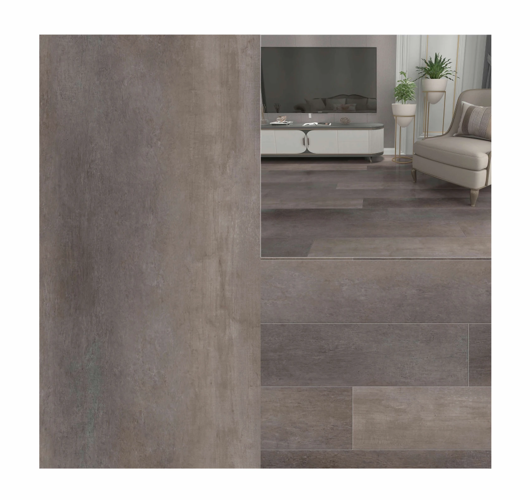 Soundproof Interlocking PVC Plank Click-Lock Rigid Core SPC Flooring 4mm-6mm