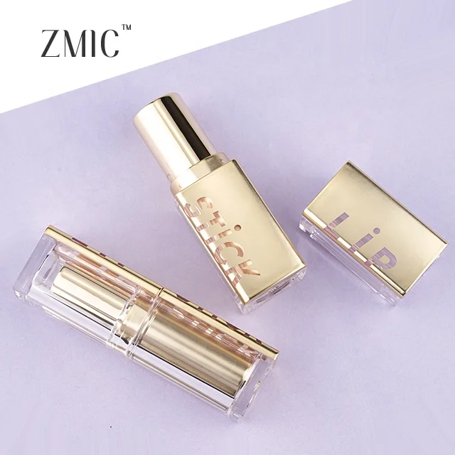 2022 new design lipstick tube empty golden hot sale lipstick containers cosmetic plastic packaging wholesale lipstick bottle