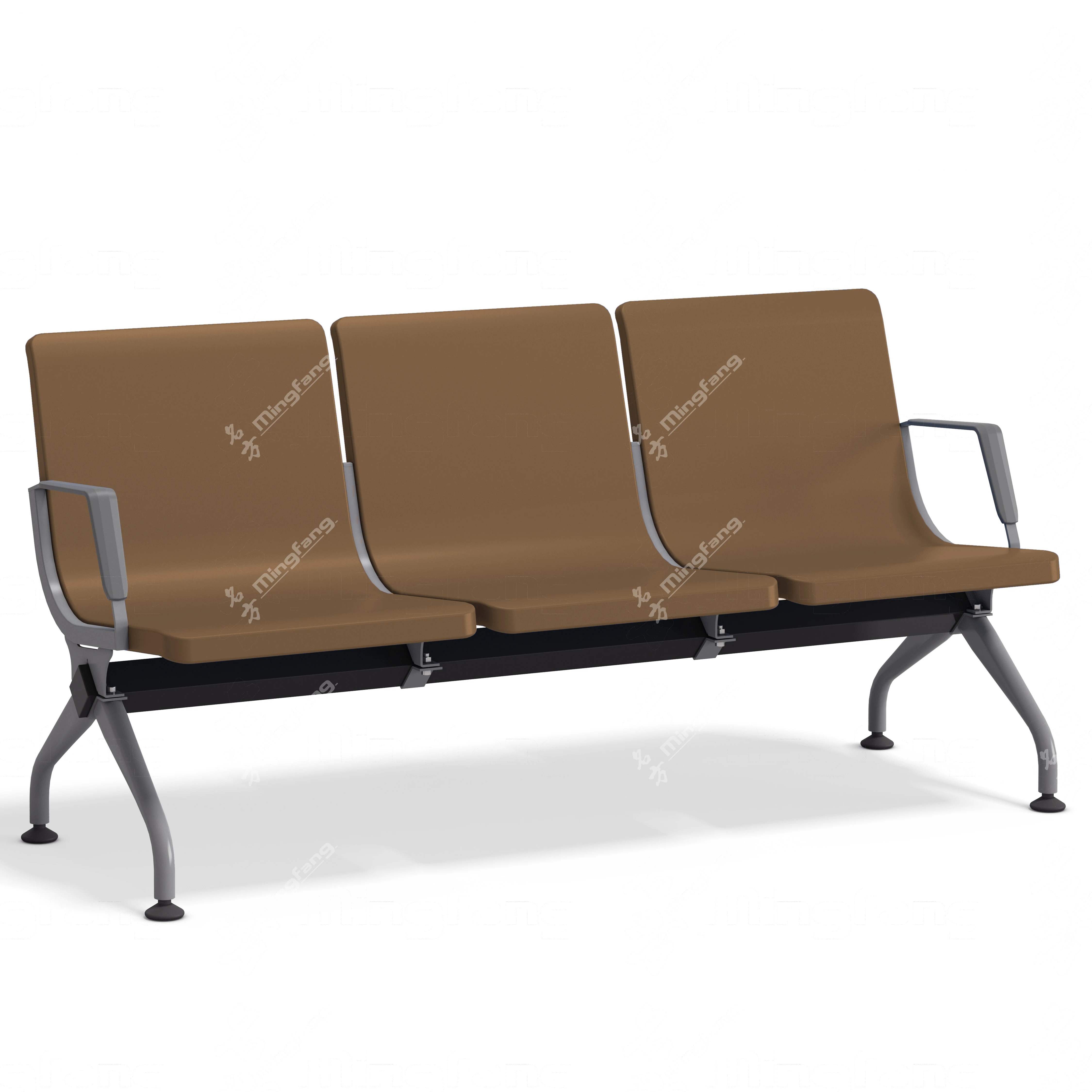 Mingfang 3 Seater PU Airport Chair for Waiting Area Salon Reception Chair Waiting Bench Beauty