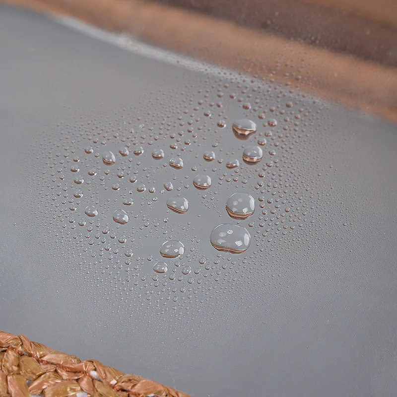 PVC Transparent Window Straw Material Frame Luxury Nail Polish Bottle Cosmetic Bag Pouch Brush Pen Make Up Pouch Wash Pad Pack