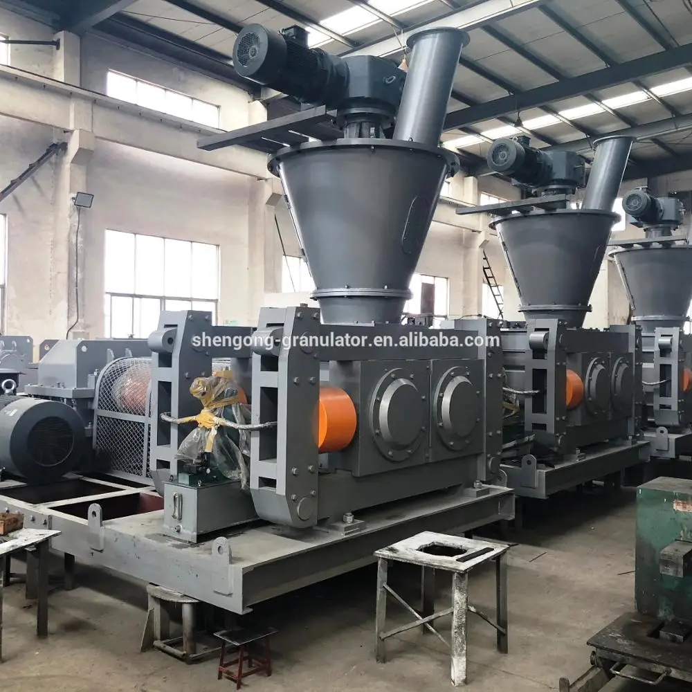 Mineral / inorganic fertilizer doubler roller hydraulic mechanical compaction granulator machine for chemicals