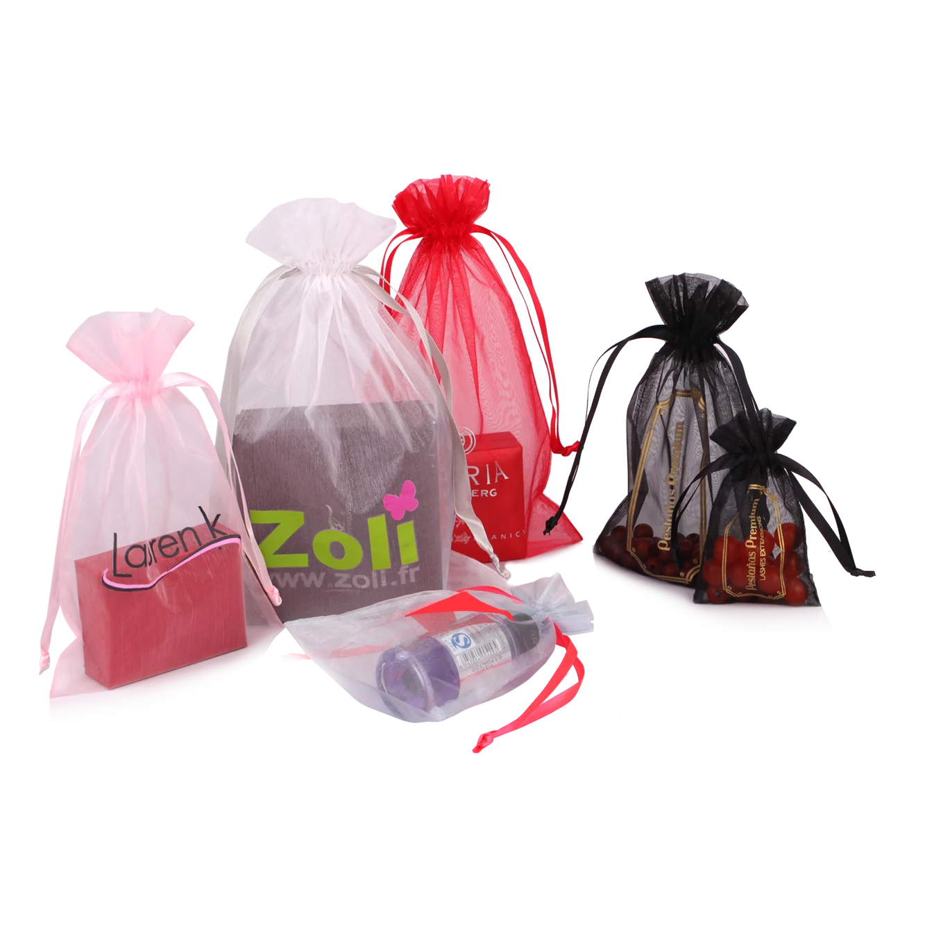 Wholesale Custom Reusable Big white Organza Pouch Drawstring Gift Jewelry Shoes Wine Bags