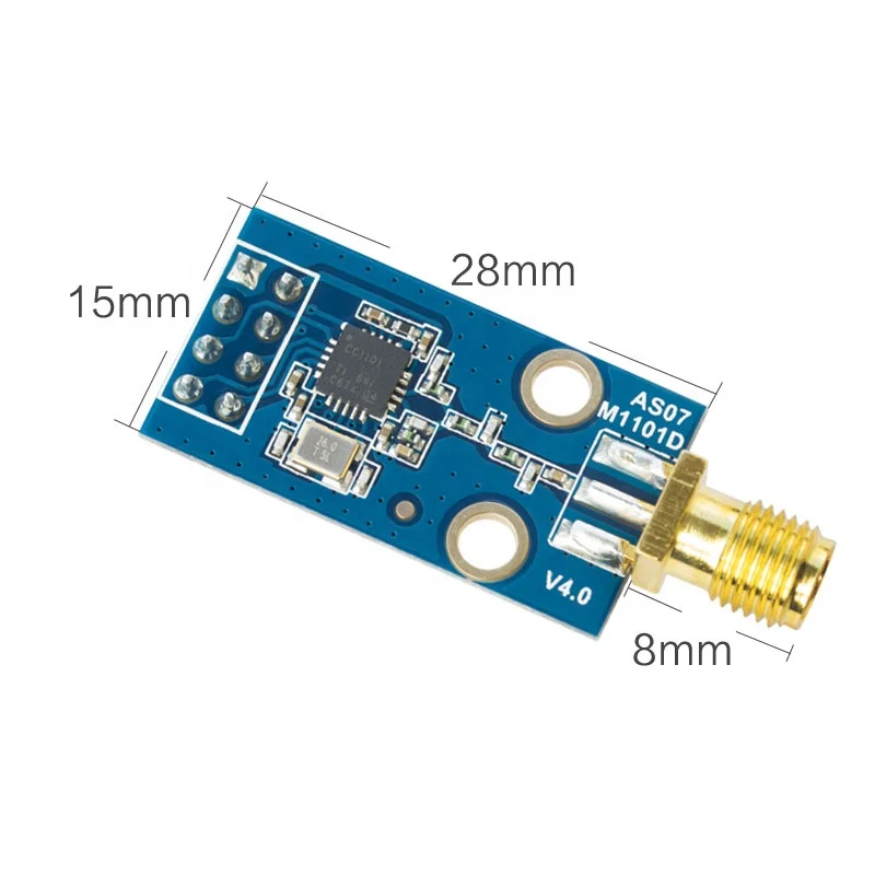 AS07-M1101D-SMA 433MHz cc1101 RF module SPI CC1101 module Wireless Data Transceiver 10mW 700m SMD Data transmission module