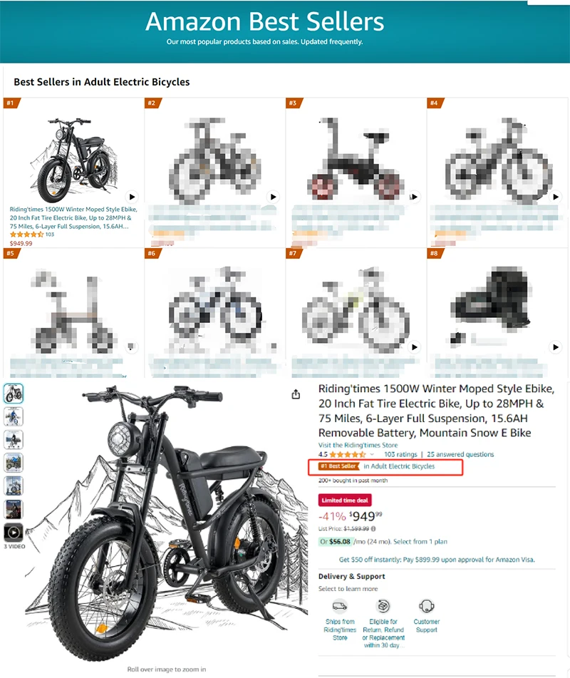 Full Suspension Electric Fat Tire Bike Fat Tire Ebike 20Inches Fatbike 50km E-Bikes Original Fat Tire Electric Bicycle