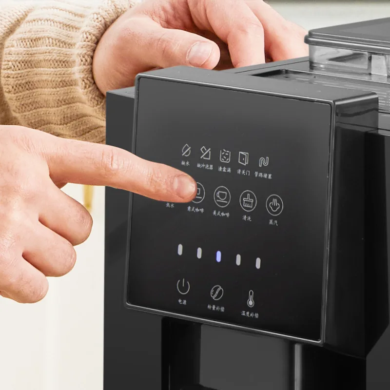 Fully automatic touch screen coffee machine household steam milk foam American freshly ground small coffee equipment
