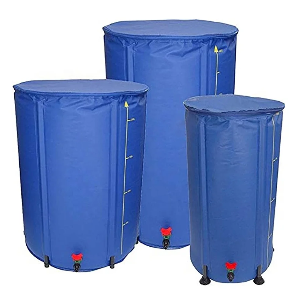 Garden Supplier Custom Collapsible Drinking Blue Rain Water Barrels RainWater Storage Harvesting Tank For Sale