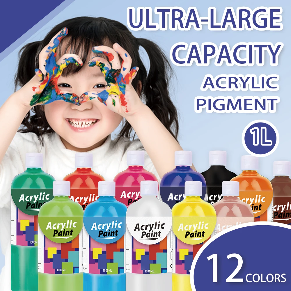 Bo Yi Xuan 500 ml Acrylic Paint 24 Colors High Coverage Capacity Pigment For Artist Art Painting Acrylic Colors Paint Set