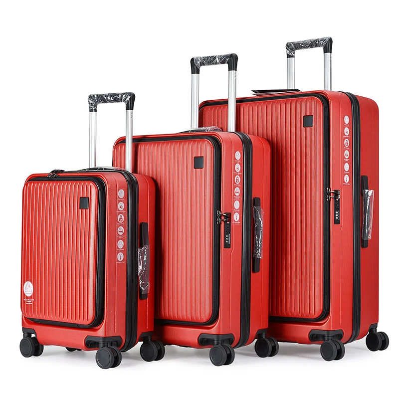 Luggage trolley bag front open fresh and simple 20/24/28 inch luxury travel luggage set luggage travel bags suitcase