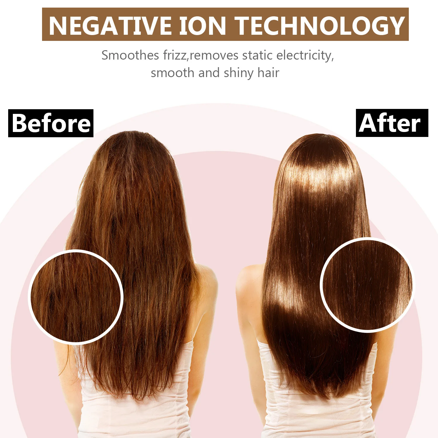 T-shape Hair Dryer High Power Negative Ionic Silent Blow Dryer Hot Cold Replace Type Hair Care Electric Hair Dryer