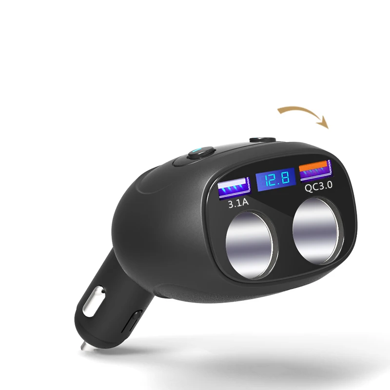 top selling products 2024 multi ports Cigarette lighter adapter 4 in 1 car charger qc 3.0 car adapter charger