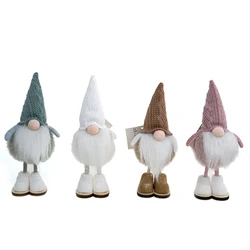 Latest Personalised Handmade 17cm Standing Santa Claus Toys Ornaments Nordic Plush Christmas Tree Angel Doll Decor