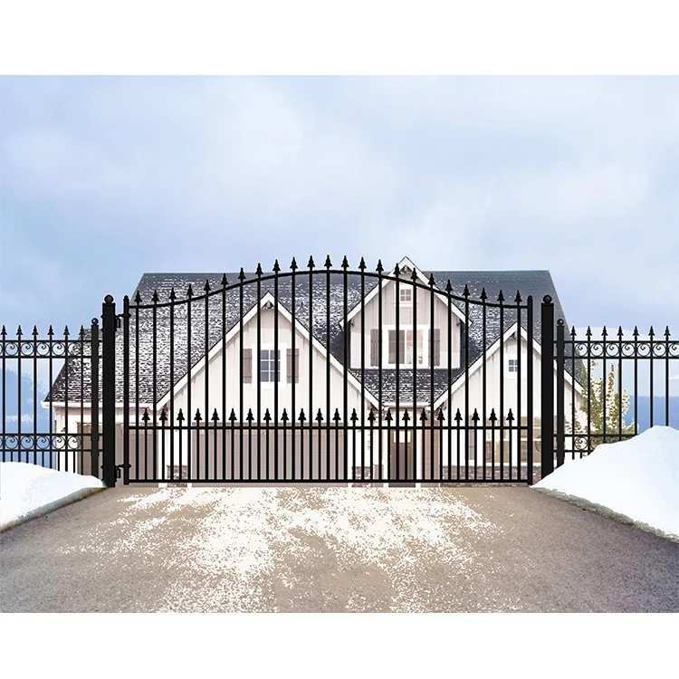 Simple Metal Steel Security Gates Custom Made Exterior Cast Wrought Iron Art Gate Designs for Homes Villa