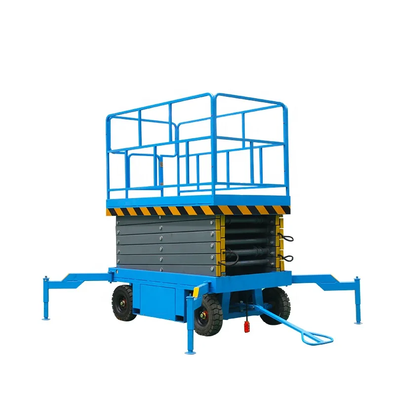 500kg mobile hydraulic lift machine scissor lifting platform with four wheels