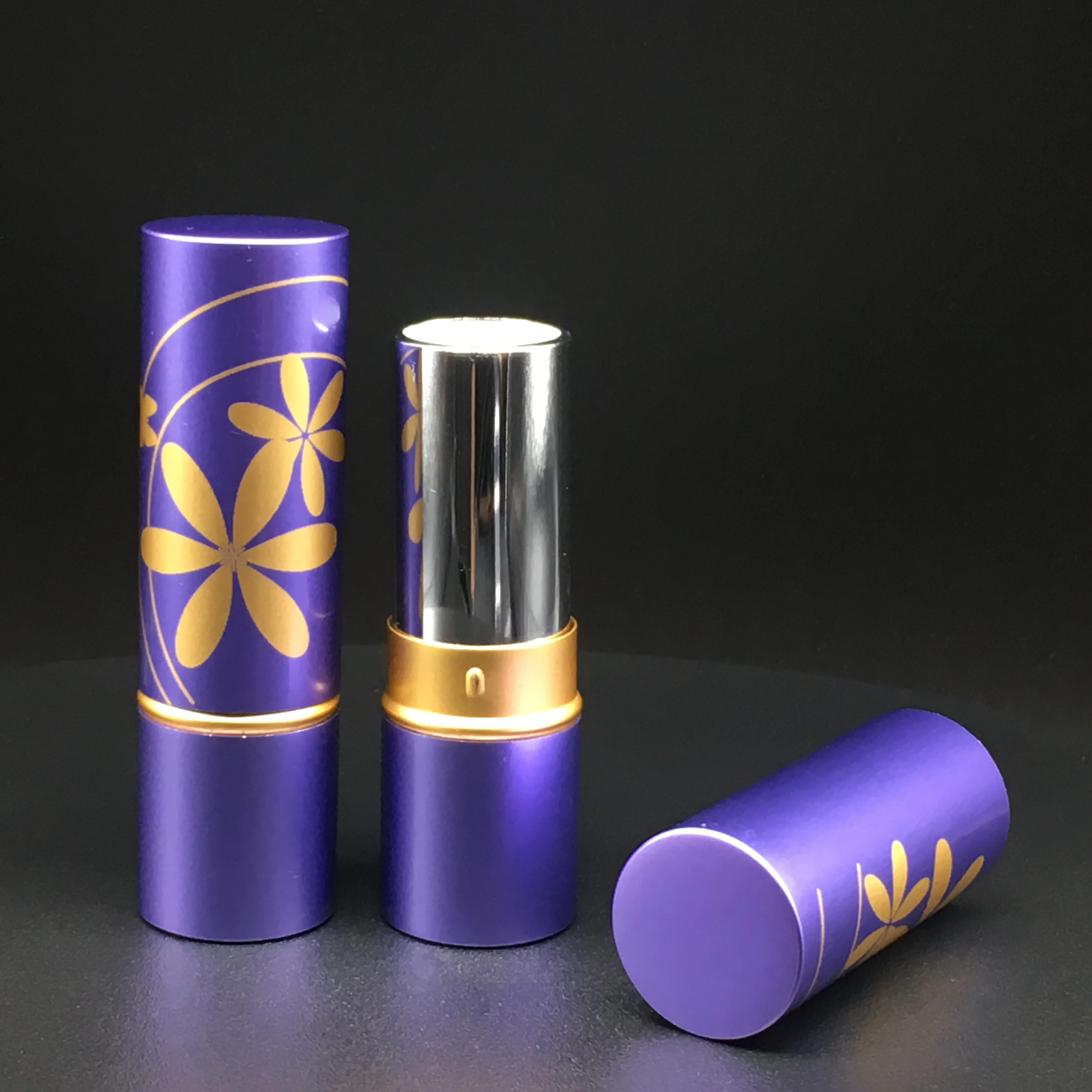 Flower Print Aluminium Lip Balm Tube Uk Empty Metal Lip Balm Containers Aluminium
