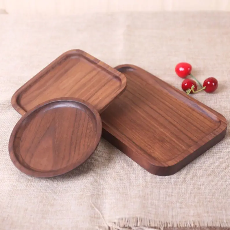 Bamboo Dinner Plate Board Wood Food Tray
