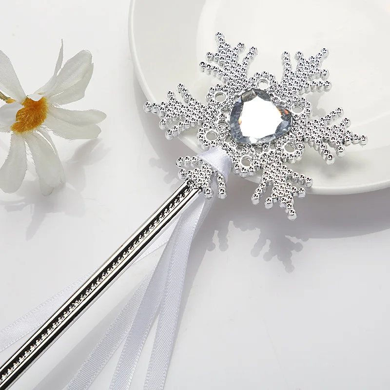 High quality factory wholesale party Cosplay Prop children magic wand toy Princess ribbon Snowflake Fairy magic wand