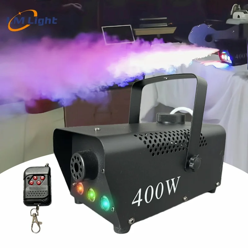 Hot sell wireless remote smoke machine portable party 400W/500W RGB LED smoke fog machine for DJ stage party wedding
