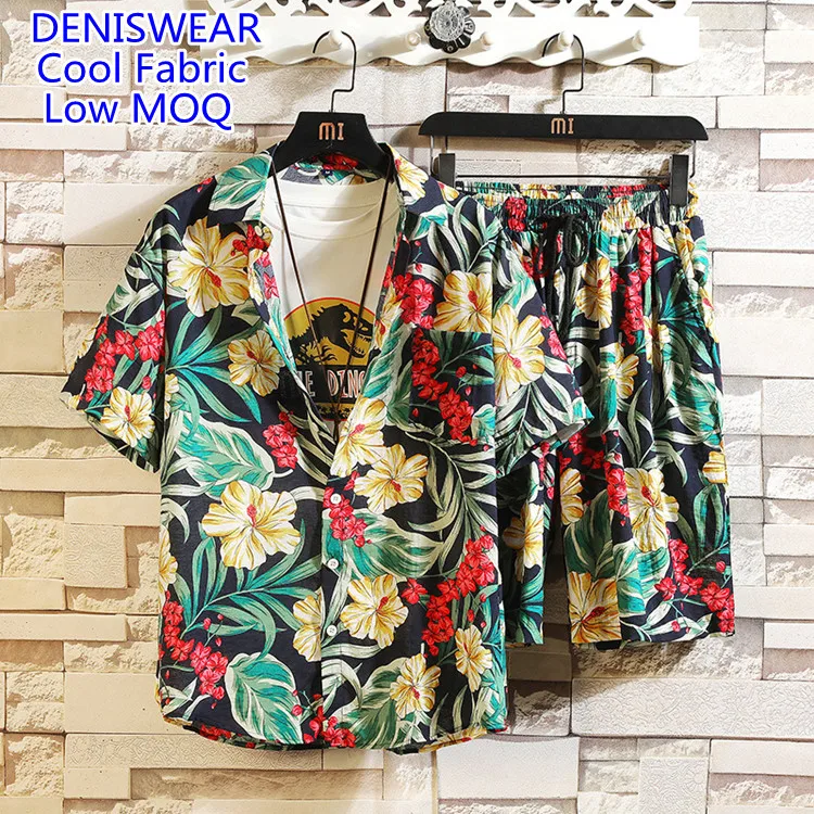 Men's Custom Pattern Aloha Cannabis Hawaii Shirts Regular Fit Summer Shirts Casual Poplin Fabric Customized Woven for Adult