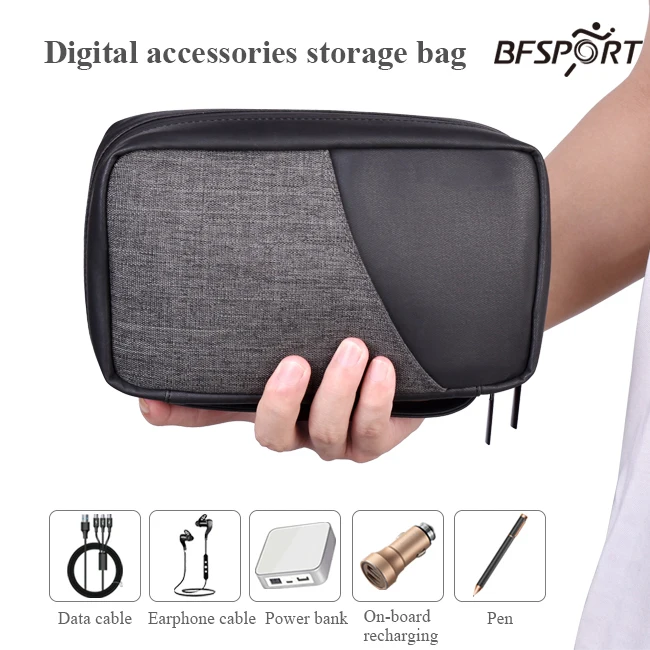 Charging Treasure Digital Storage Bag Unisex Zipper Alligator Hand-held Data Cable U Disk Multifunctional Storage Box Bag