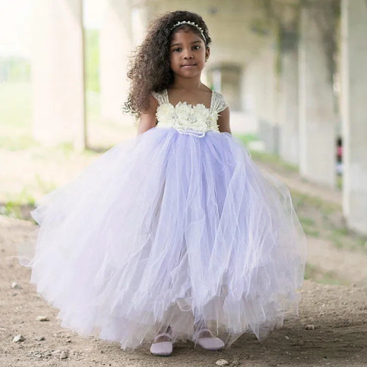 High Quality Kids Princess Dresses For Girl Flower Elegent Event Tulle Wedding Boutique Ball Gown