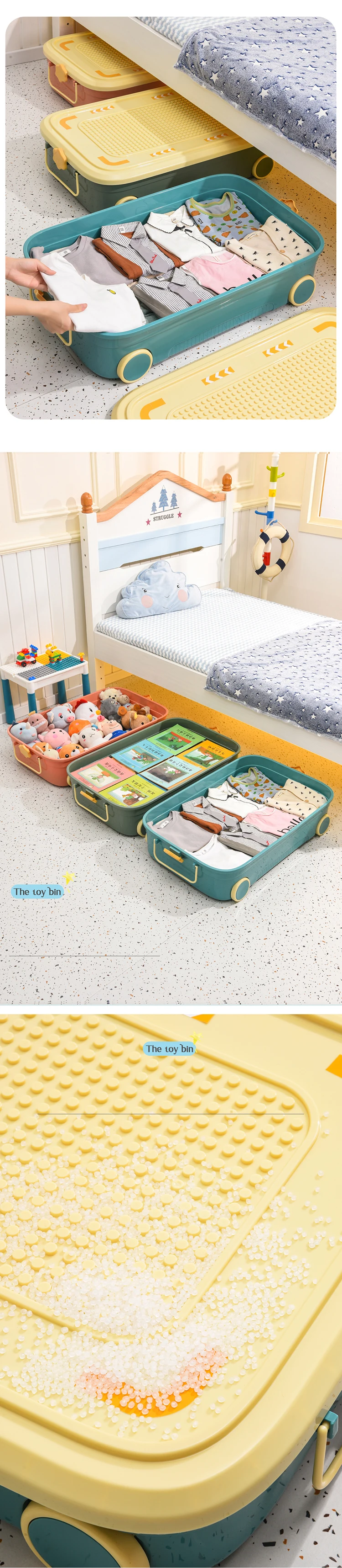 3 Plastic storage toy box 