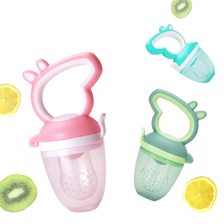 Safe Baby feeding BPA Free Cute Pig Deer Shape Food Vegetable Nipple Pacifier Feeding Silicone baby fruit feeder