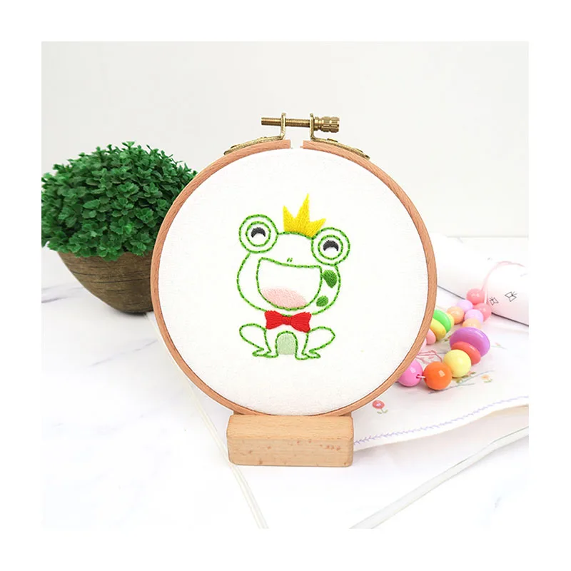 Xiurun New Arrivals Embroidery Material Package Diy Handmade European Embroidery  Kit With Little Frog Pattern