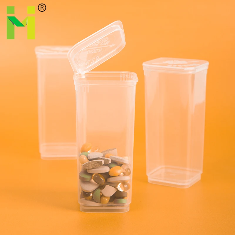 Capsule 30 dram pop top vial pharma grade plastic pill vials square
