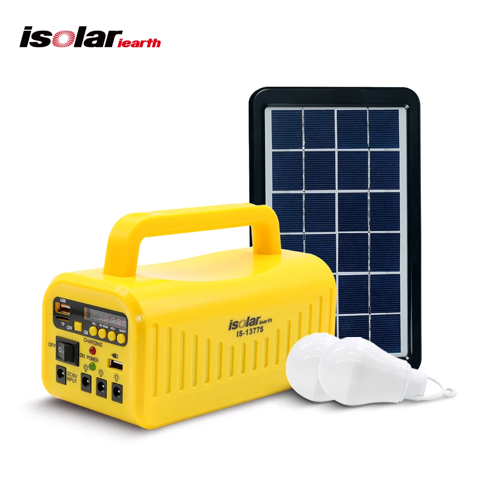 Isolar Iearch IS-1377S Gd Lighting Solar Emergency Charging Bulbs USB Portable Solar Lighting Kit Solar Charging Light System