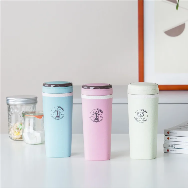 Оптовая продажа, экологически чистые детские школьные бутылки для питьевой воды объемом 375 мл, милая бутылка для воды с ручкой