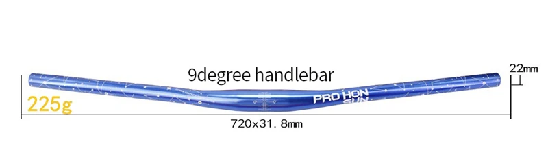 HONSUN bicycle handlebar Aluminum alloy ultralight handle bar 9 degree 720mm mountain road cycle handle bar grips bicycle parts