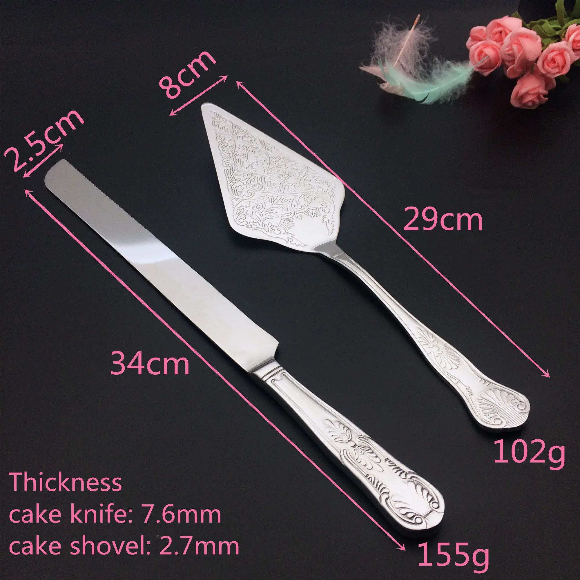 Лидер продаж Подарочный золотой нож для торта свадебного и серверный набор инструменты