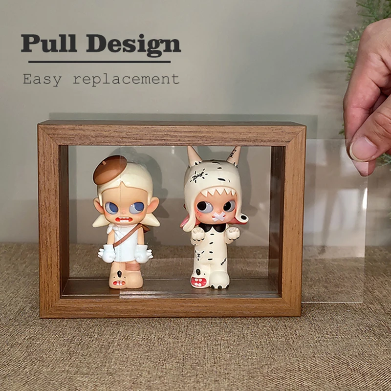4cm hollow transparent picture frame double-sided glass display booth doll blind box picture frame desktop decoration