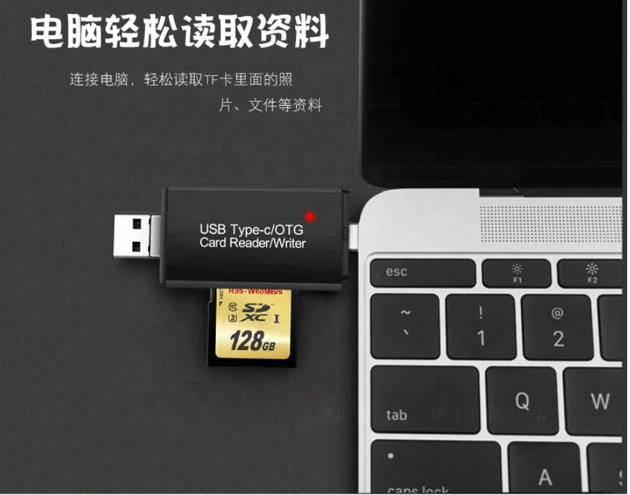 Amazon Best Selling 3 in 1 USB Type C Micro USB OTG SD Micro TF Card Reader Writer