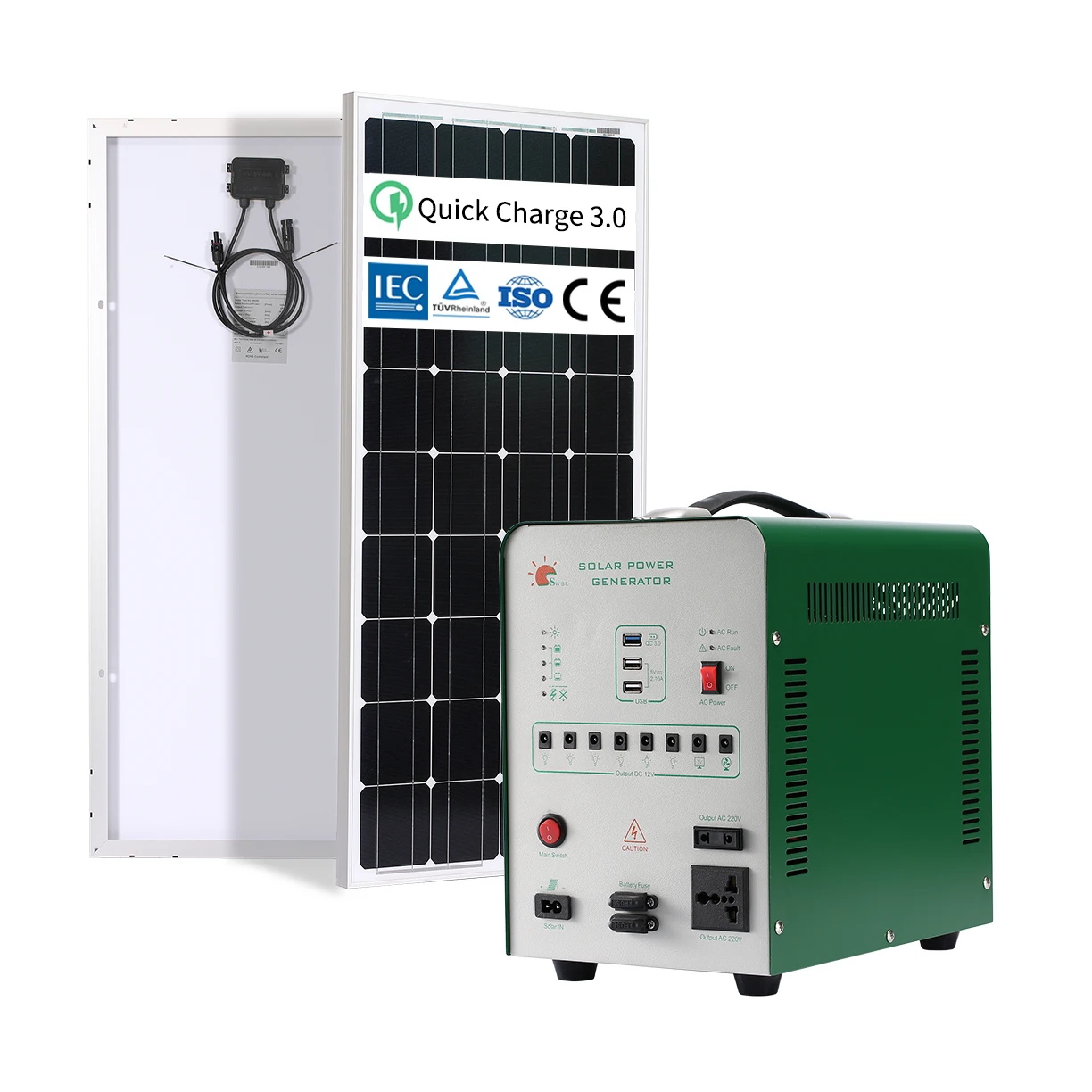 Portable 80W Solar Power Bank Charger DC Socket Camping Electricity Generation