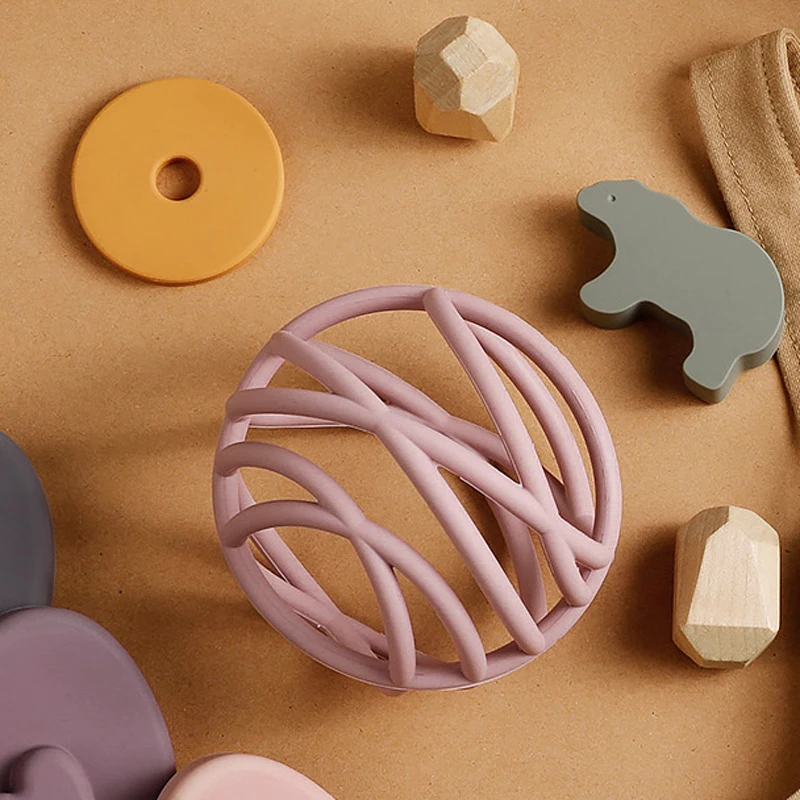 New Arrival Hot Sale Non Toxic Silicone Baby Hand Grabbing Ball Eco Bpa Free Teething Teether Toy