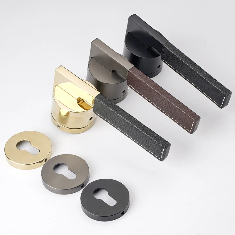 Popular Zinc Round Door Handle Magnetic Lock European Style Factory Leather Door Handles Dummy Door Handles