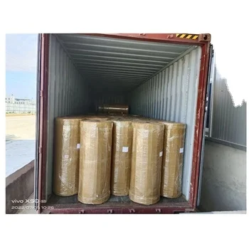 Профессиональный завод 40 mic 45 50 прозрачный желтоватый клей bopp jumbo Рулонная лента