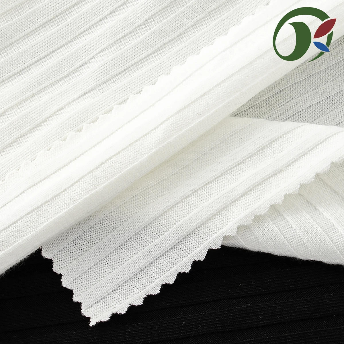 fabric supplier Textile Knitted Polyester Spandex stretch blend rib in Fabric material company
