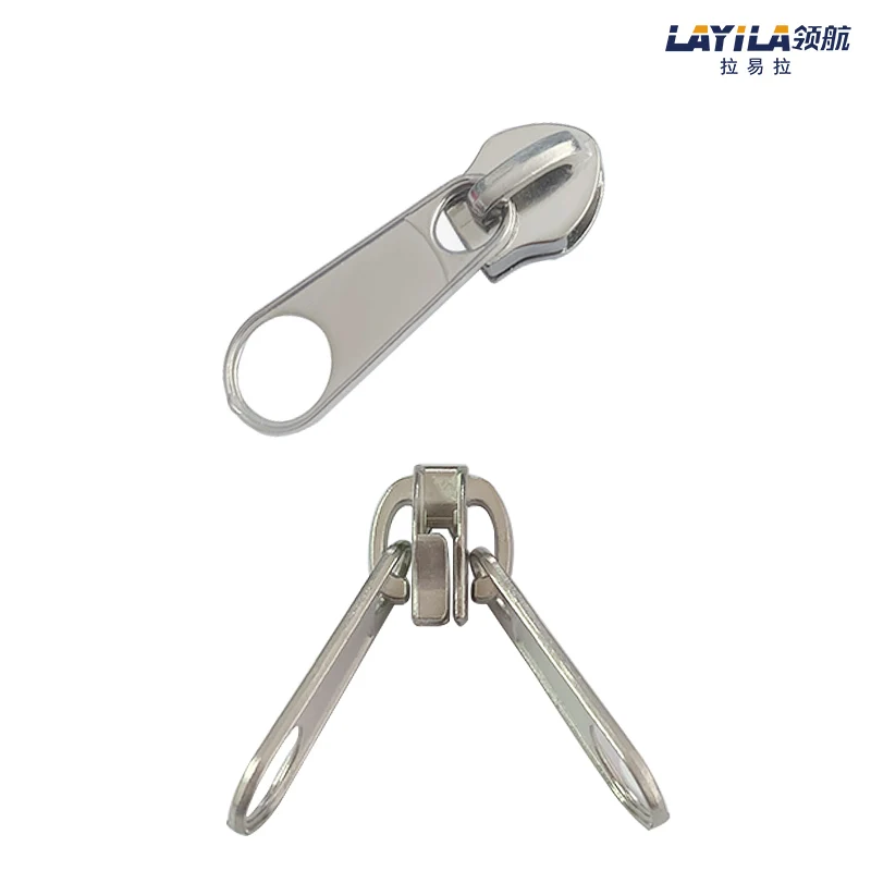Hot Sale General-purpose Non Lock Custom Engraved Double Slider Zipper Puller Nylon