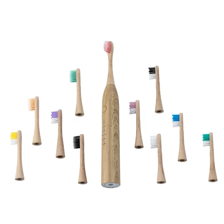 Zero Waste Electric Replaceable Brush Heads Wood Toothbrush Eco-Friendly Natural 360 degrees Cleaning Bamboo Toothbrush
