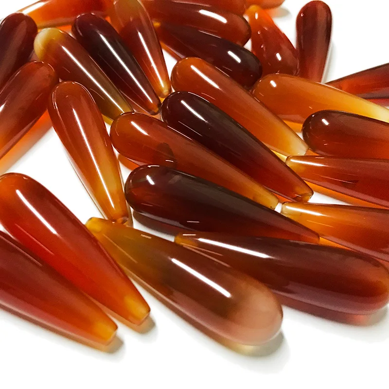 Red agate stone drops carnelian drop beads with hole