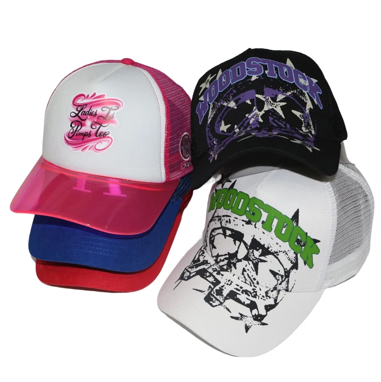 Personalized Sports 5 Panels Print Logo Custom Soft Trucker Hats Running Hiking Plain Outdoor Protect Mesh Breathable Cap