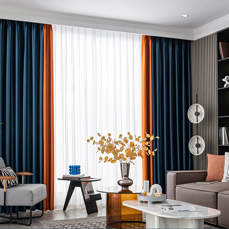 Out Curtains Living Room Window Curtain Wholesale Modern Nordic Simplicity Custom 100% Black Kitchen Blackout Curtain Woven