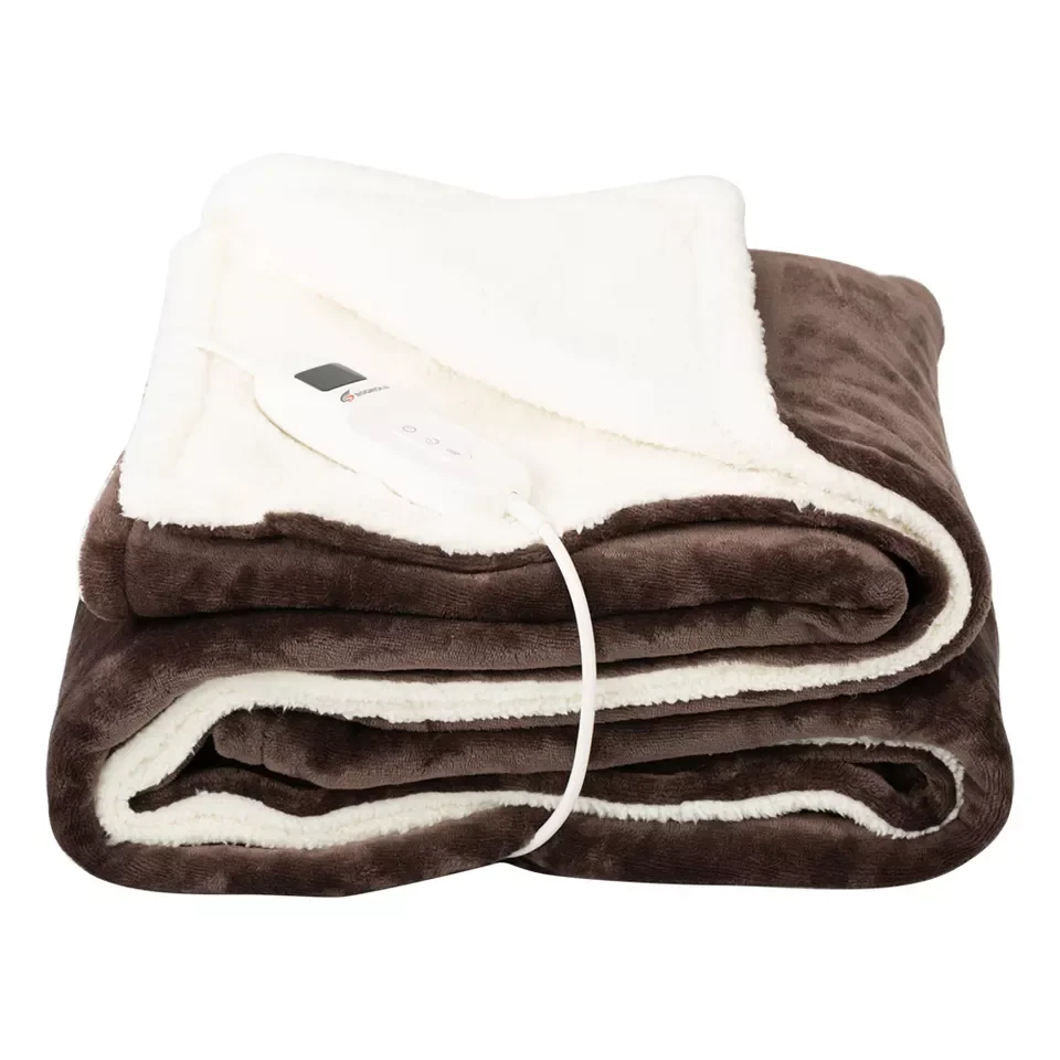 220V jacquard sherpa soft and warm cover heated Electric Blanket throw LED  Controller adjustable setting offical certificate