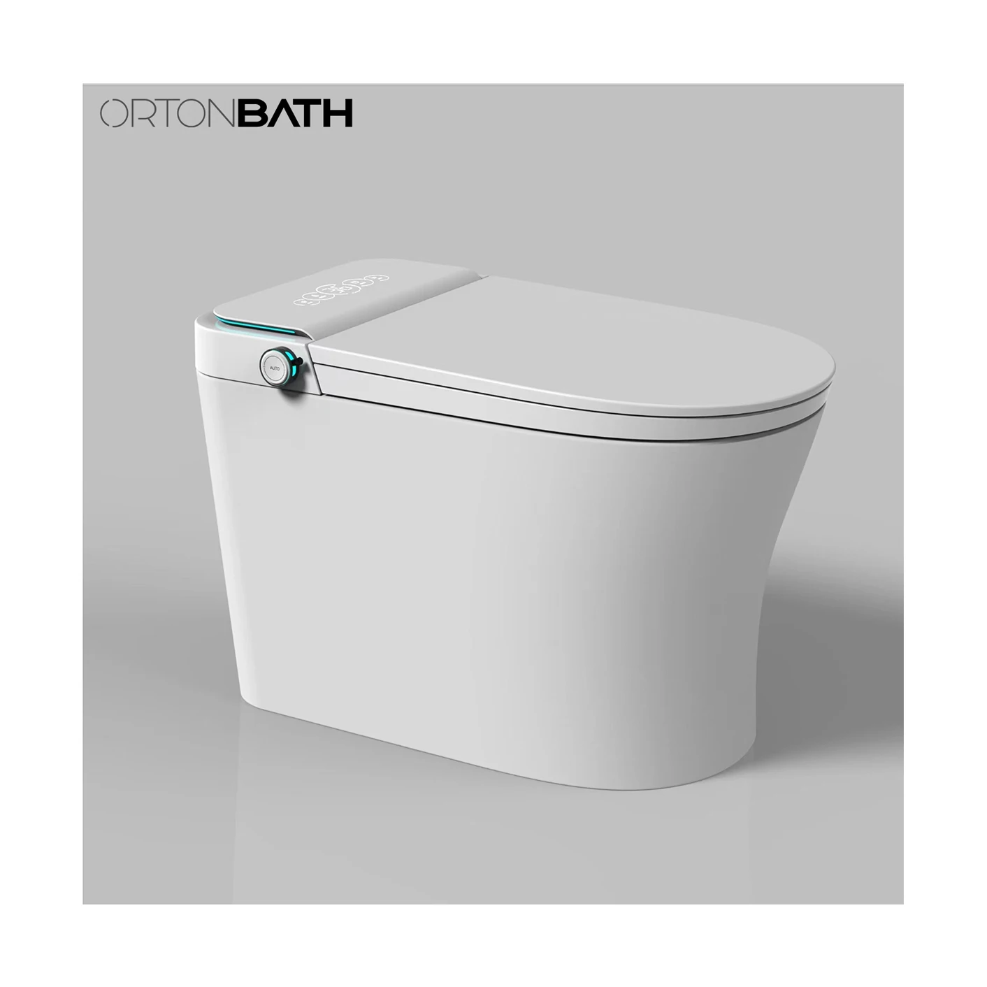 ORTONBATHS bidet function, Close Lid Blackout Flush Foot Kick Auto Flush  Tankless One Piece Toilet for Bathroom (Tankless)